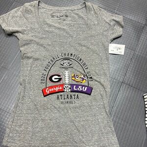 THE VICTORY WOMENS LSU VS GEORGIA BULLDOGS CHAMPIONSHIP T SHIRT 2022
